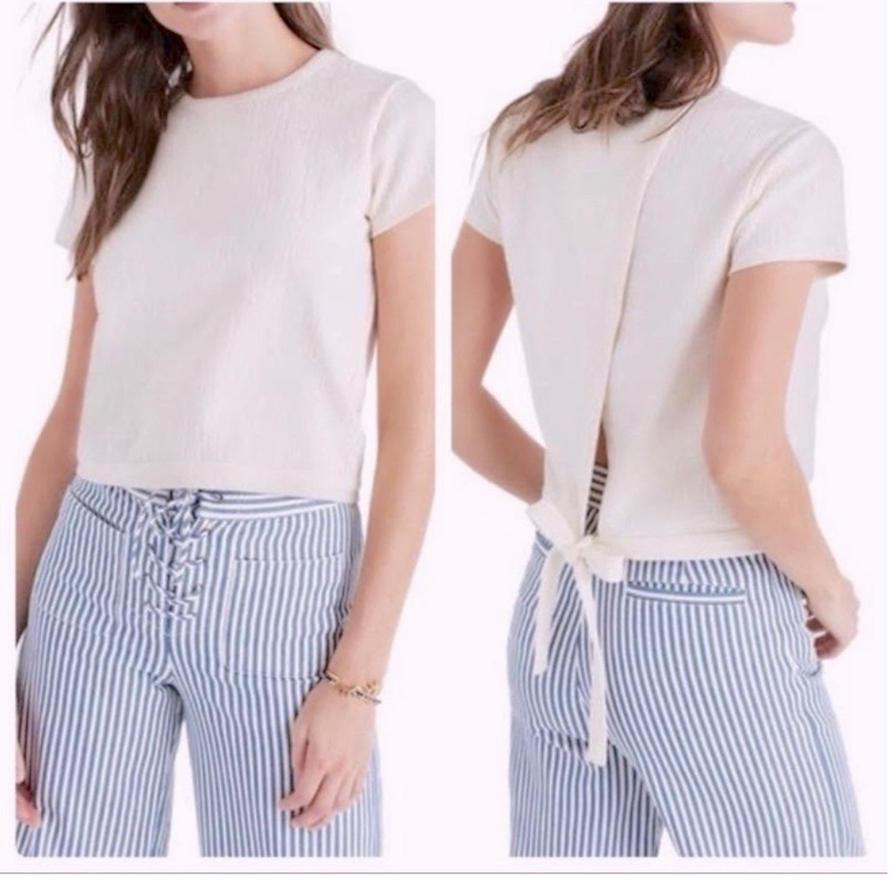 🌞Madewell cream Tie back Top! XXS NWOT